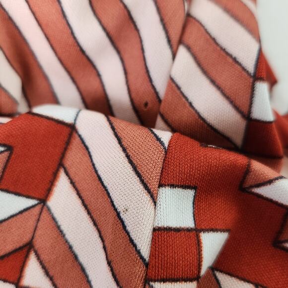 70s Dagger Collar Patterned Print Button Up Shirt Medium - Picture 8 of 11